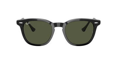 Ray Ban Hawkeye Sunglasses Black Frame Green Lenses 52-21 In Grün