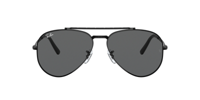 Ray Ban New Aviator Sunglasses Black Frame Grey Lenses 55-14 In Dunkelgrau