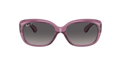 Ray Ban Rb4101 Jackie Ohh Rectangle-frame Acetate Sunglasses In Grau Verlaufstönung Polar