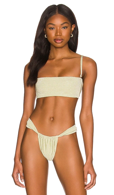 Shop Montce Swim Summer Bikini Top In Jade Sparkle