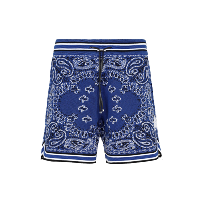 Shop Amiri Bandana Shorts Pants In Blue