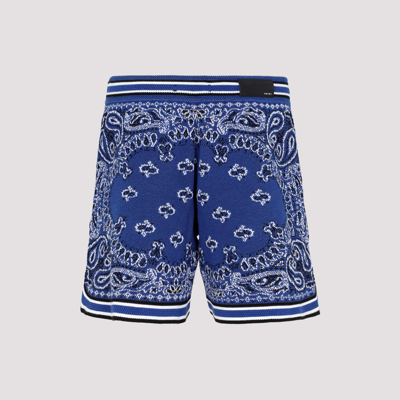 Shop Amiri Bandana Shorts Pants In Blue