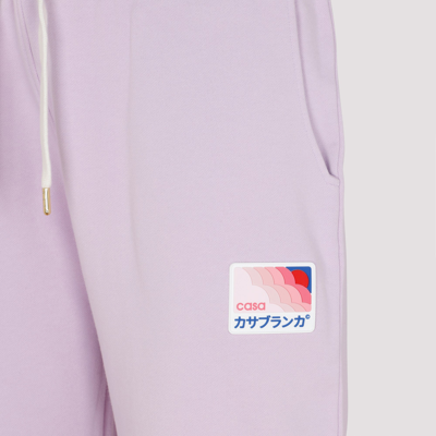 Shop Casablanca Cotton Sweatpants In Pink &amp; Purple