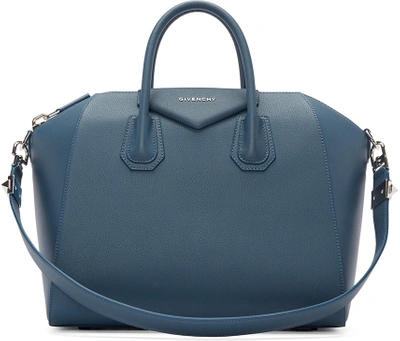 Shop Givenchy Blue Medium Antigona Bag