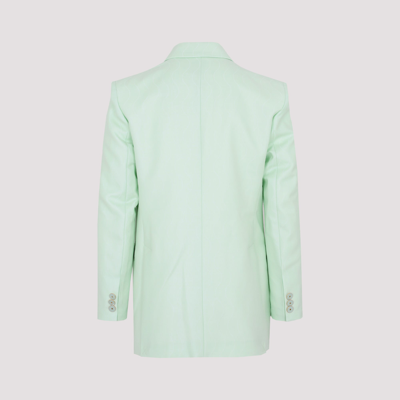 Shop Casablanca Single Breast Wool Jacket In Green