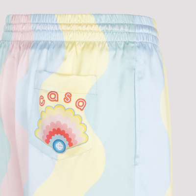 Shop Casablanca Silk Shorts Pants In Multicolour