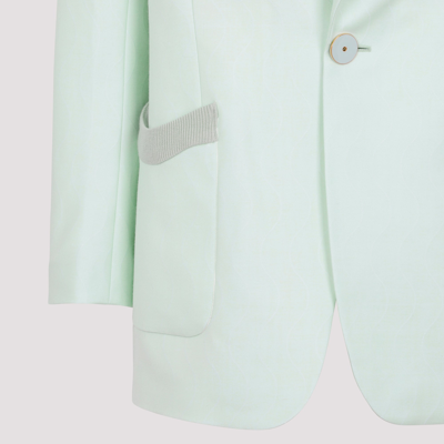 Shop Casablanca Single Breast Wool Jacket In Green