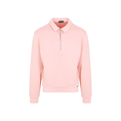 Shop Tom Ford Cotton Blend Polo In Pink &amp; Purple