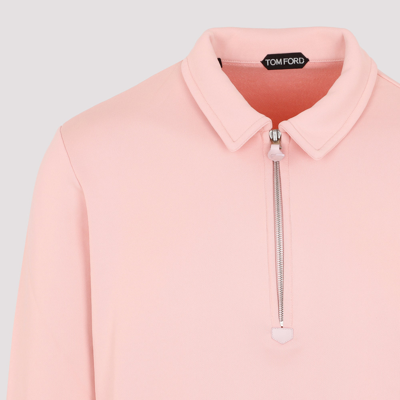 Shop Tom Ford Cotton Blend Polo In Pink &amp; Purple