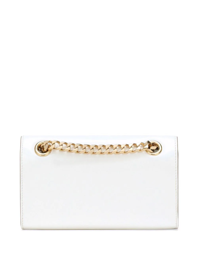 Shop Dolce & Gabbana 3.5 Patent Leather Phone Bag In White