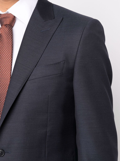 Shop Canali Single-breasted Wool Suit In Blau