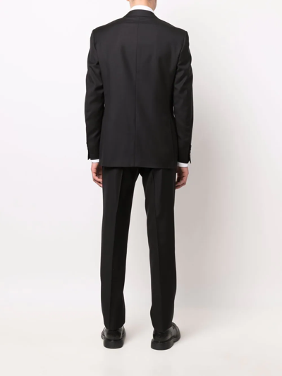 Canali Checked Single-breasted Wool Suit In Schwarz