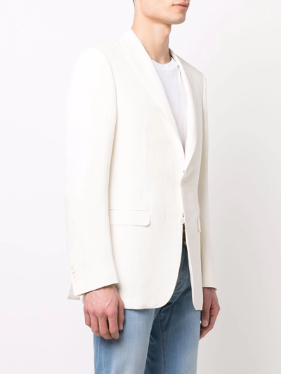 Canali Single-breasted Linen-silk Blazer In Weiss