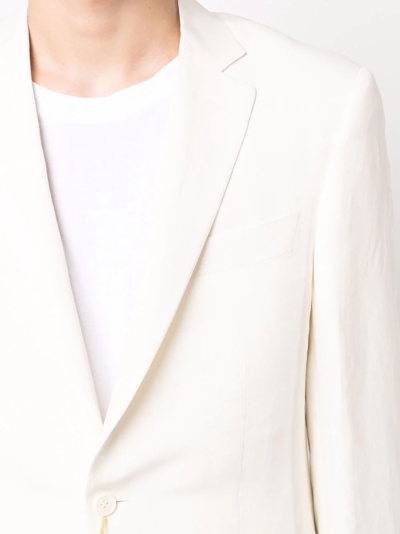 Canali Single-breasted Linen-silk Blazer In Weiss