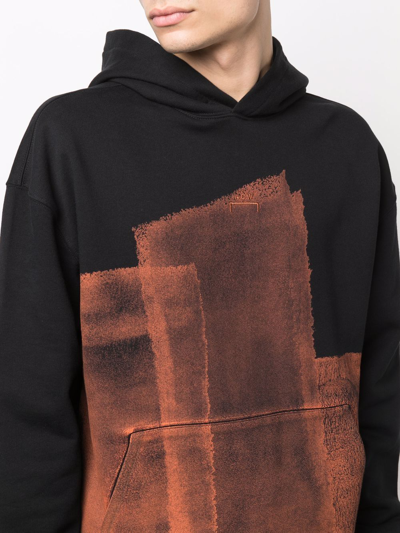 Shop A-cold-wall* Abstract-print Cotton Hoodie In Schwarz
