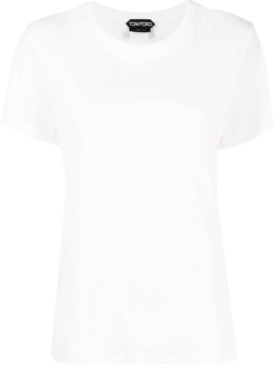 Shop Tom Ford Short-sleeve Cotton T-shirt In Weiss