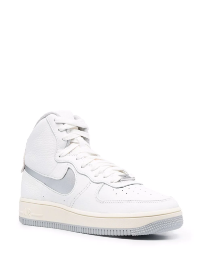 Shop Nike Air Force 1 High Sculpt "white/silver" Sneakers