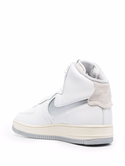 Shop Nike Air Force 1 High Sculpt "white/silver" Sneakers