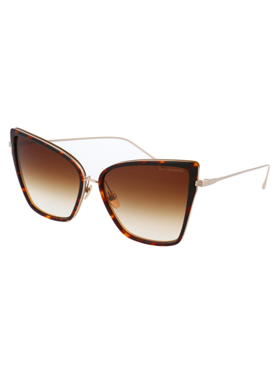 Shop Dita Sunglasses In Dark Tortoise-coffee Caramel - Champagne Gold W/ Dark Brown To Clear - Ar