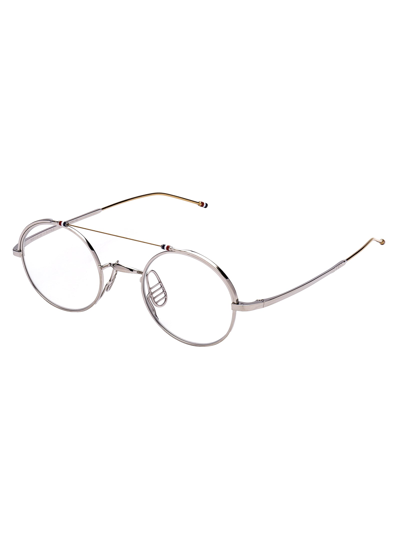 Shop Thom Browne Optical In Silver-white Gold