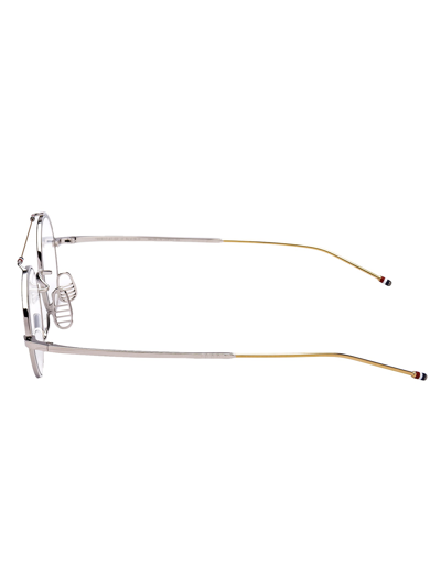 Shop Thom Browne Optical In Silver-white Gold