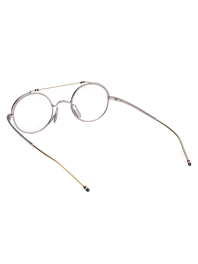 Shop Thom Browne Optical In Silver-white Gold