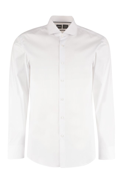 Shop Hugo Boss Buttoned Slim Fit Shirt In White