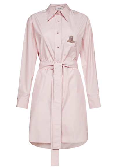 Shop Lanvin Logo Embroidered Long In Pink