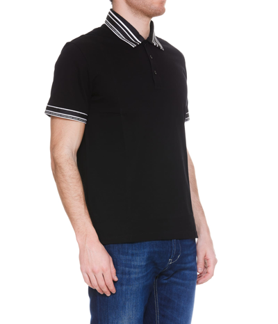 Shop Versace Foulard Polo In Black