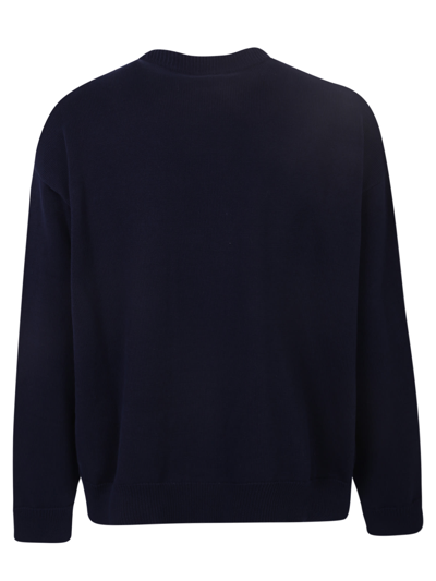 Palm Angels Embroidered Palm Sweater Black White In Black