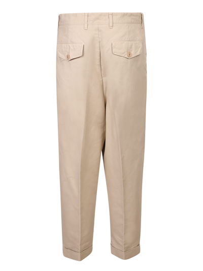 Shop Ami Alexandre Mattiussi Cropped Tapered Trousers In Beige