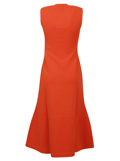 Shop Stella Mccartney Compact Knit Knit Dress In Bright Orange