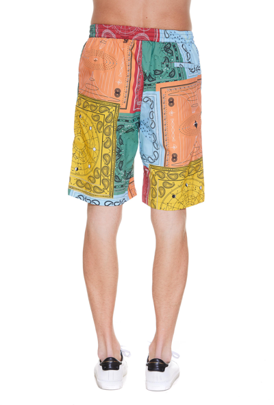 Shop Marcelo Burlon County Of Milan Bandana Patchwork Shorts In Multicolor