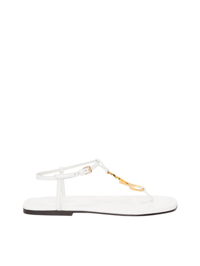 Shop Jw Anderson Logo Flat Sandals In White