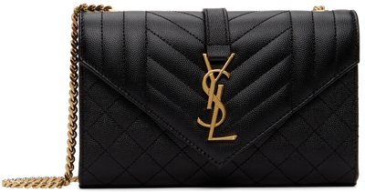 Shop Saint Laurent Black Envelope Shoulder Bag In 1000 Black