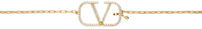 Shop Valentino Gold Vlogo Chain Belt In Mh5 Gld/sil