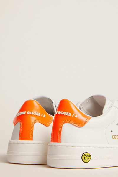 Shop Golden Goose Sneakers Pure In Bianca-arancio