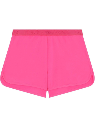 Shop Dolce & Gabbana Pink Nylon Shorts In Fuxia