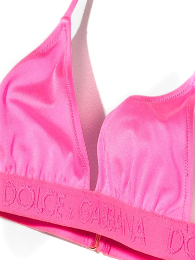 Shop Dolce & Gabbana Pink Polyamide Swimsuit In Fuxia