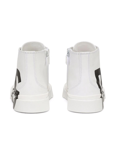 Shop Dolce & Gabbana White Sneakers Leather In Bianco+nero