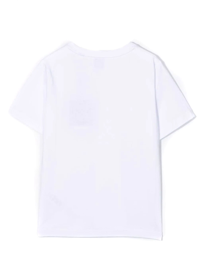 Shop Burberry White Cotton Tshirt In Bianco