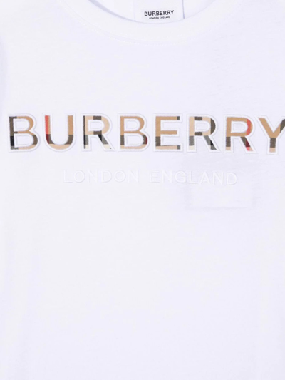 Burberry Eugene - Cotton T-shirt With Embroidered Logo In Bianco