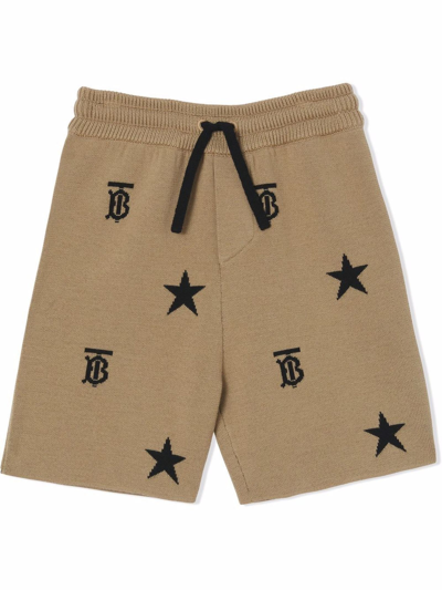 Shop Burberry Beige Wool Shorts