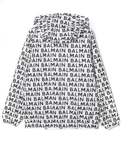 Shop Balmain White Jacket In Bianco+nero