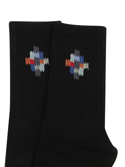 Shop Marcelo Burlon County Of Milan Colourful Cross Short Socks In Black Multic