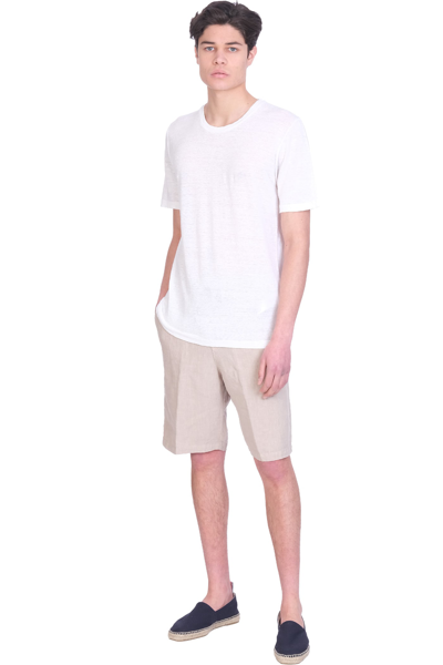 Shop 120% Lino T-shirt In White Linen
