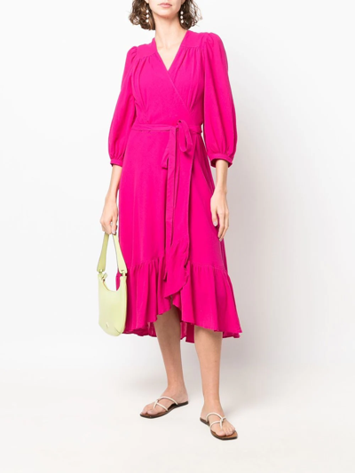Shop Polo Ralph Lauren Ruffled Wrap Dress In Pink