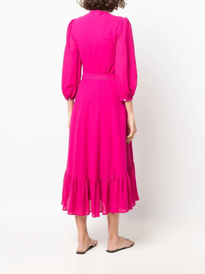 Shop Polo Ralph Lauren Ruffled Wrap Dress In Pink
