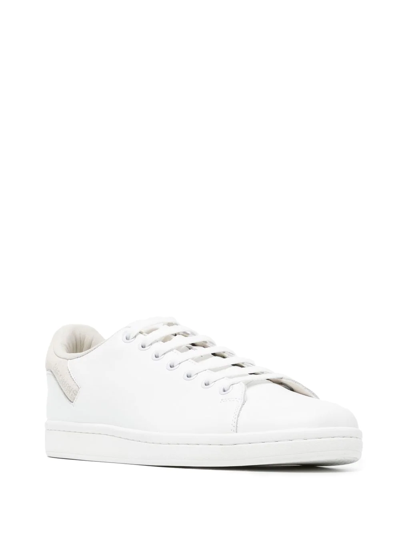 Raf Simons Orion Suede-trimmed Leather Senakers In Weiss