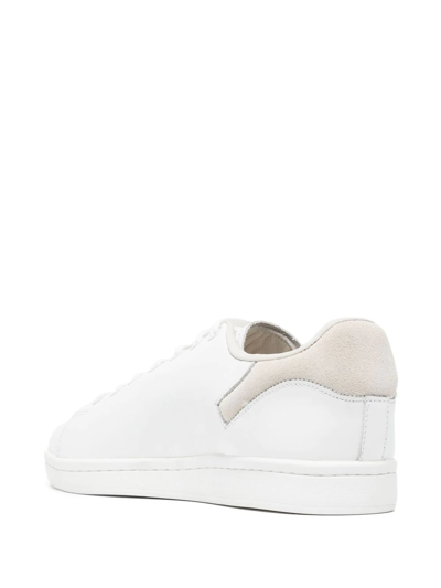 Raf Simons Orion Suede-trimmed Leather Senakers In Weiss